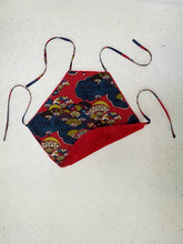 Load image into Gallery viewer, Red Chinese Underwear Dudou with Fan Patterns and Straight Neckline
