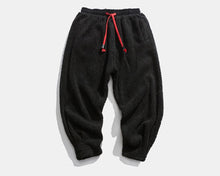 Load image into Gallery viewer, Front Black Lambswool Warm Thick Pants in Winter for both Men and Women
