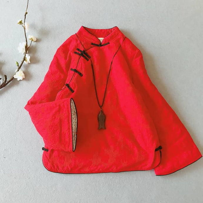 Red padded qipao/cheongsam blouse