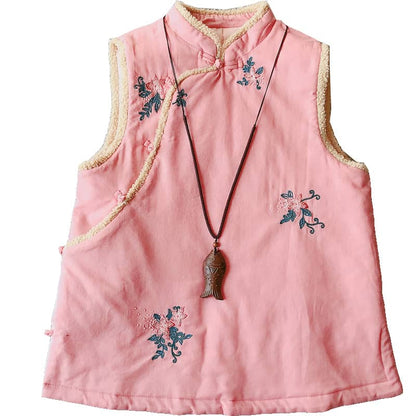 Pink padded qipao/cheongsam vest