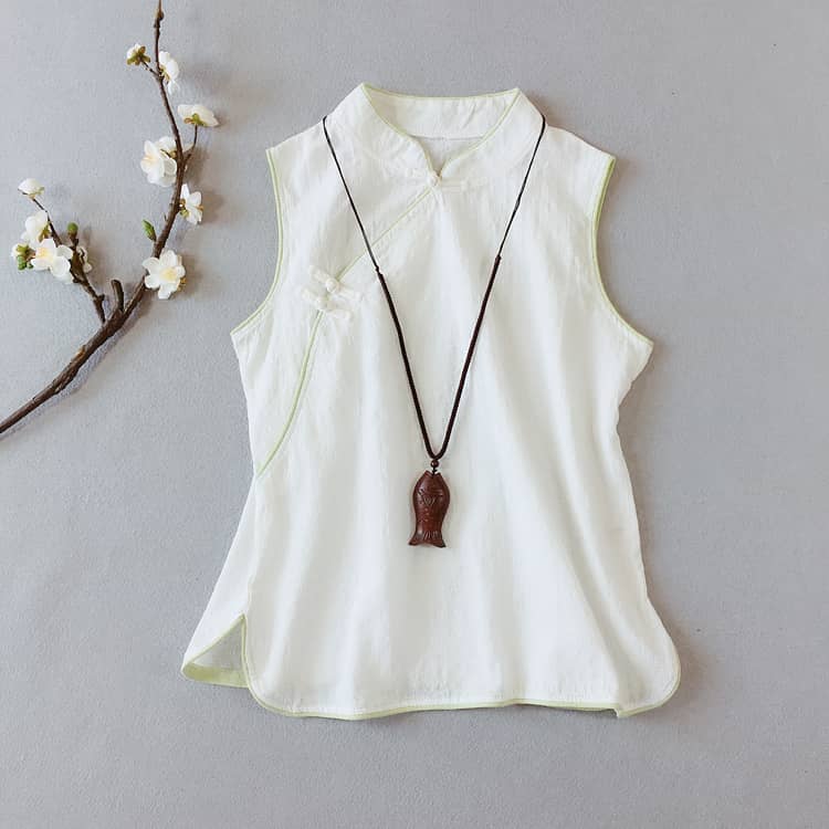 White qipao/cheongsam vest