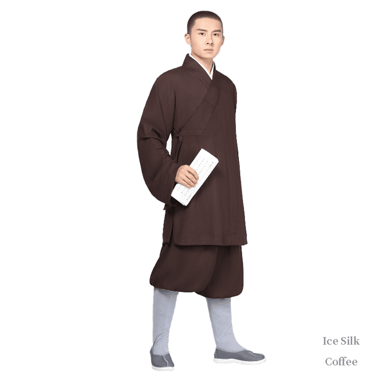 Coffee Ice Silk Arhat Monk Robe