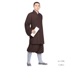 Load image into Gallery viewer, Coffee Ice Silk Arhat Monk Robe
