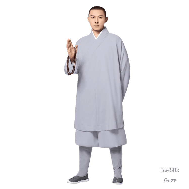 Grey Ice Silk Arhat Monk Robe