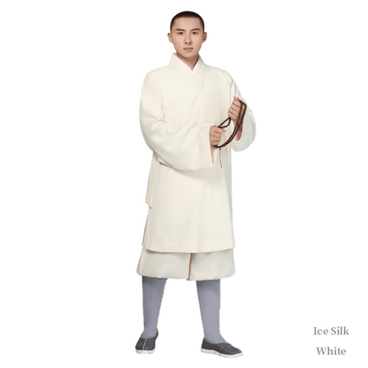 White Ice Silk Arhat Monk Robe