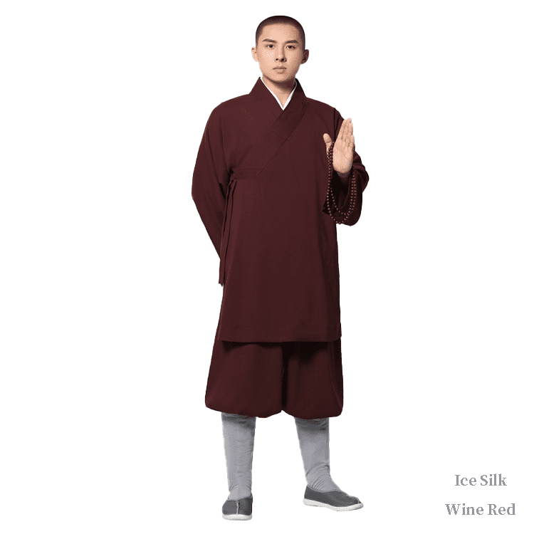 Wine Red Ice Silk Arhat Monk Robe