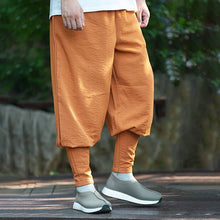 Load image into Gallery viewer, Yellow Casual Linen Shaolin Monk Pants
