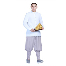 Load image into Gallery viewer, Grey shaolin monk pants with puttees
