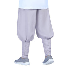 Load image into Gallery viewer, Grey shaolin monk pants with puttees
