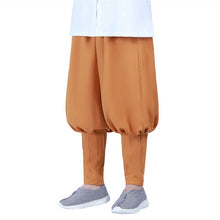 Load image into Gallery viewer, Yellow shaolin monk pants with puttees
