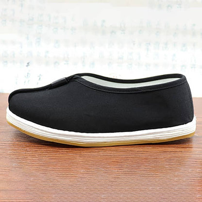 Black Shaolin Monk Shoes with Cotton Vamp and Rubber Sole