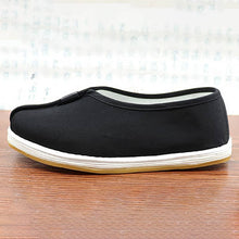 Load image into Gallery viewer, Black Shaolin Monk Shoes with Cotton Vamp and Rubber Sole
