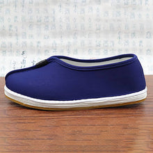 Load image into Gallery viewer, Blue Shaolin Monk Shoes with Cotton Vamp and Rubber Sole
