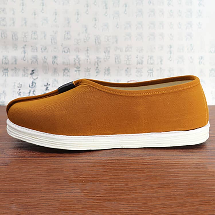 Yellow Shaolin Monk Shoes with Cotton Vamp and Rubber Sole