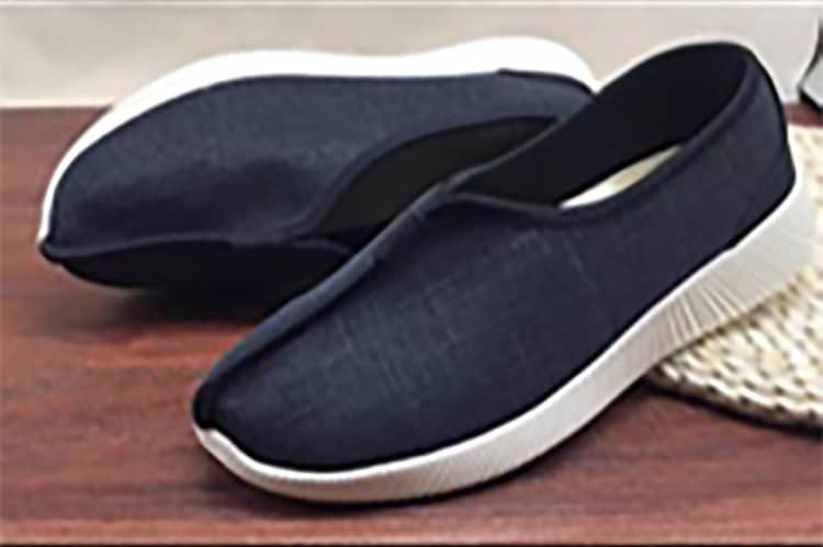 Black Shaolin monk shoes with modern soft soles