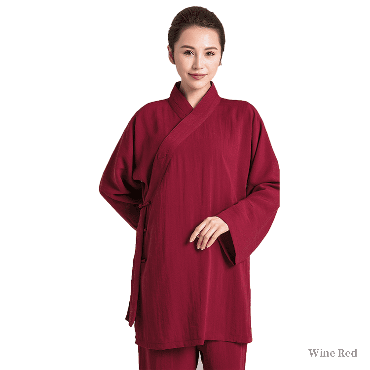 wine red tai chi uniform suit for men and women