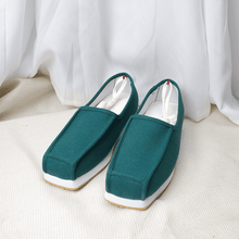 Load image into Gallery viewer, Dark Green Traditional Chinese shoes called Fangxi in Song and Ming dynasty.
