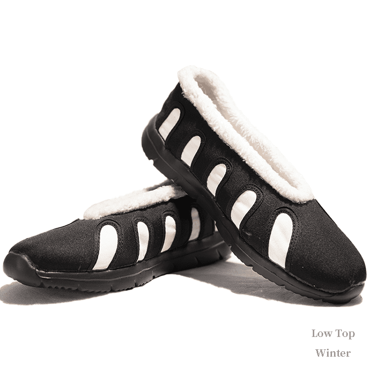 low top wudang taoist shoes with fur padding wearing in winter