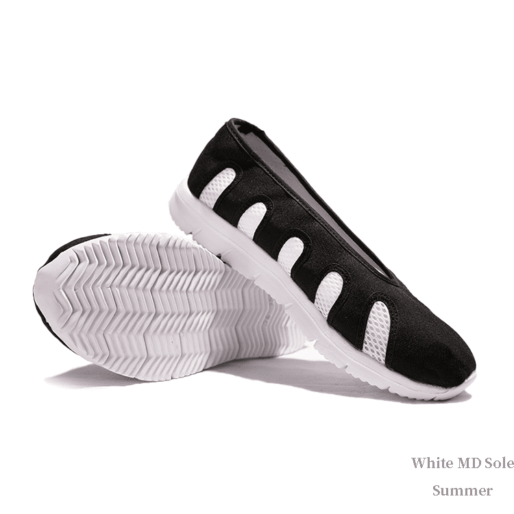 wudang taoist shoes with white md soles wearing in summer