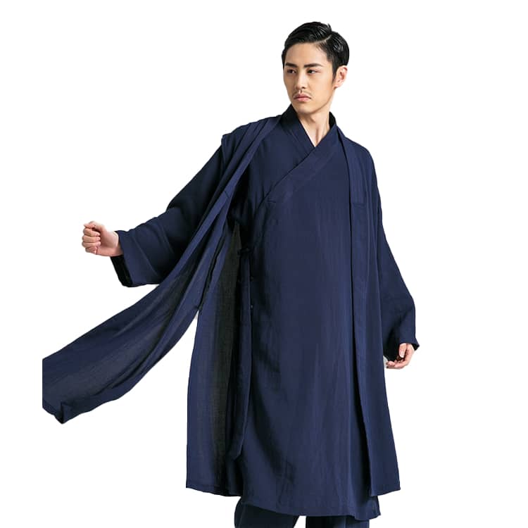 Navy blue three-piece wudang taoist tai chi robe