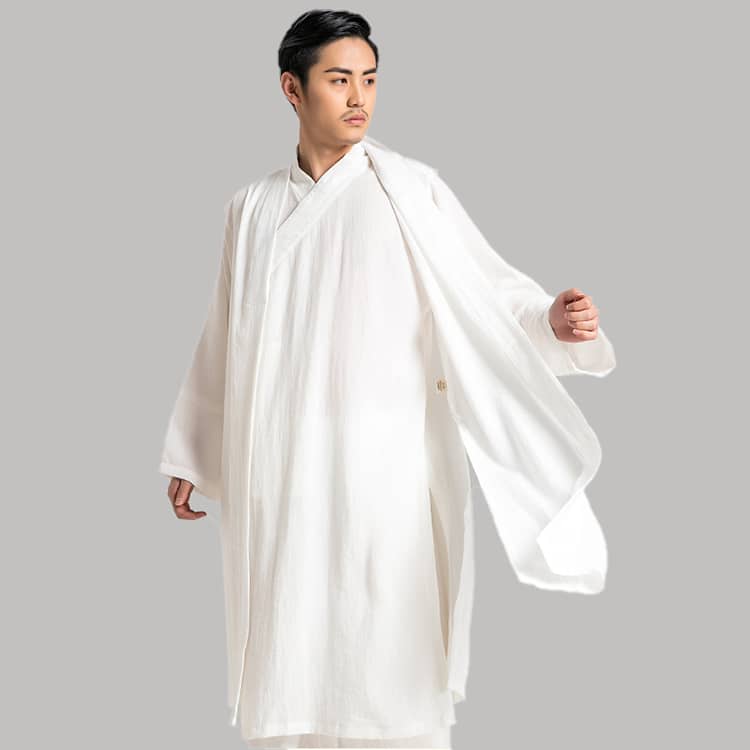 white three-piece wudang taoist tai chi robe