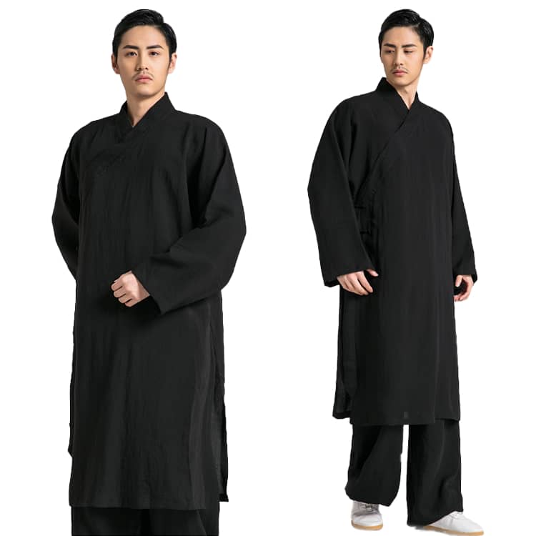 Black two-piece wudang taoist tai chi robe