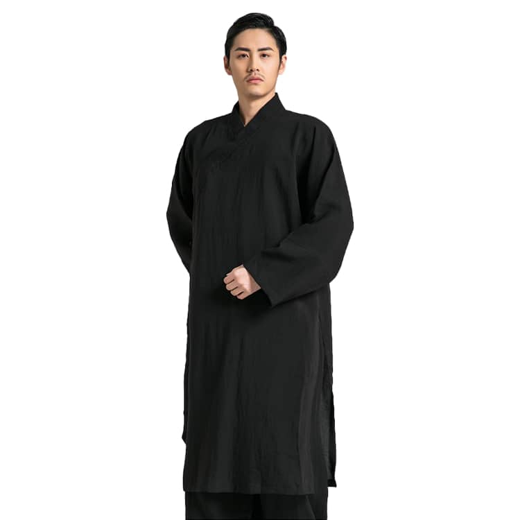 Black two-piece wudang taoist tai chi robe