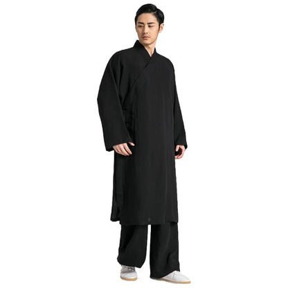 Black two-piece wudang taoist tai chi robe