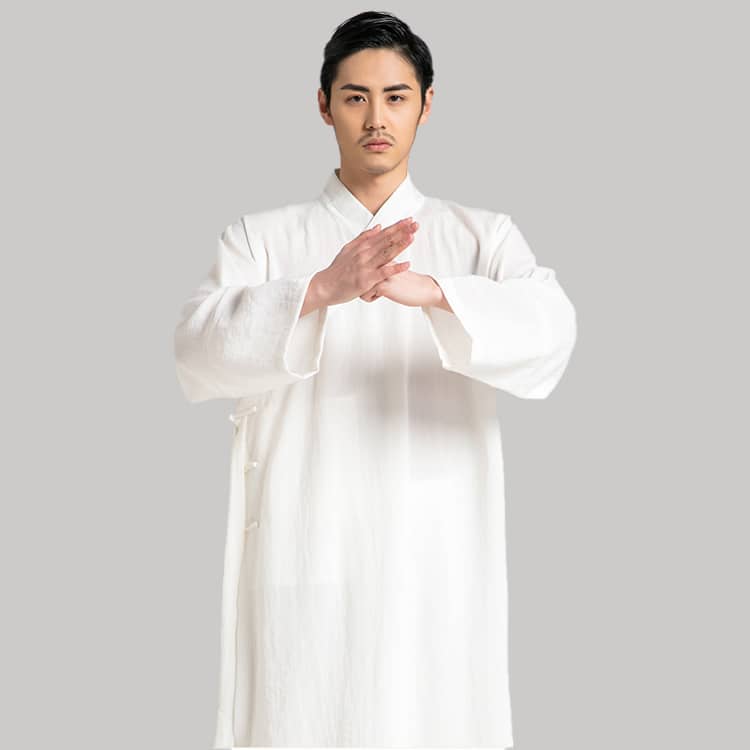 White two-piece wudang taoist tai chi robe