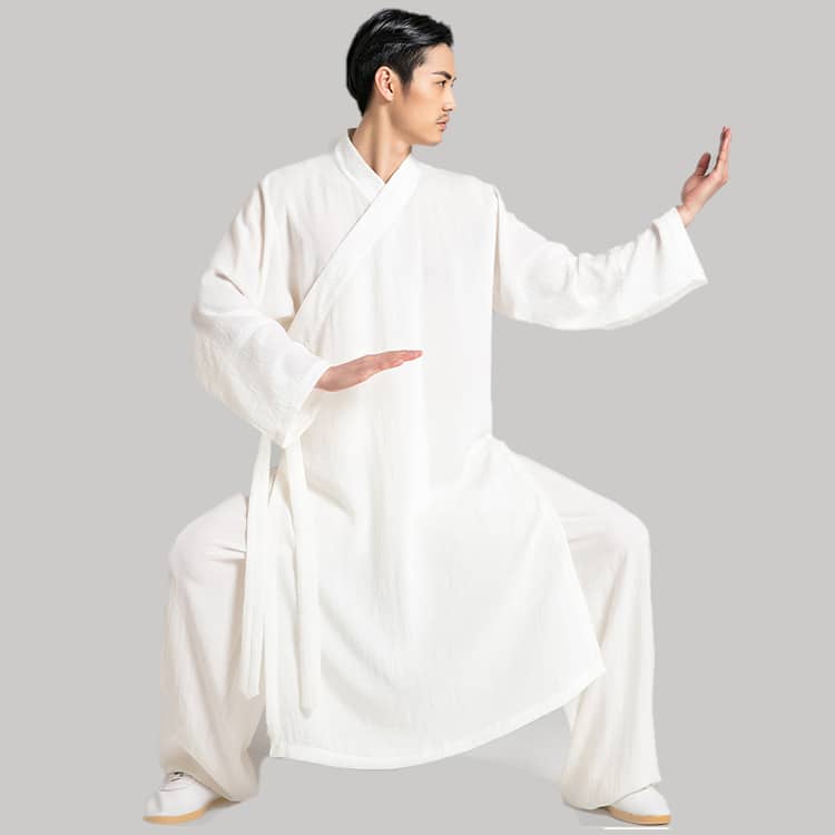 White two-piece wudang taoist tai chi robe