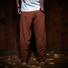 Load image into Gallery viewer, back of brown bruce lee style pants

