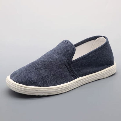 Navy Blue Handmade Solid Chinese Cloth Shoes