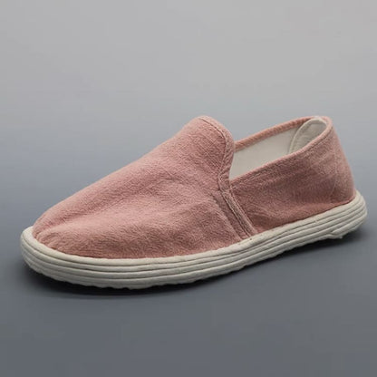 Pink Handmade Solid Chinese Cloth Shoes