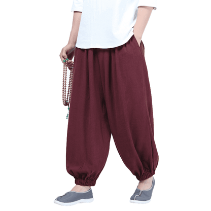 Wine Red Kung Fu Pants