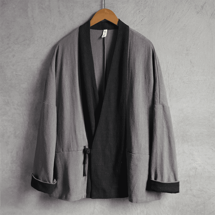 grey modern male hanfu jacket