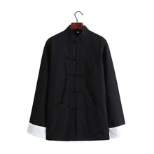 Load image into Gallery viewer, black tang suit jacket with 5 buttons
