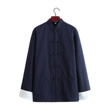 Load image into Gallery viewer, navy blue tang suit jacket with 5 buttons
