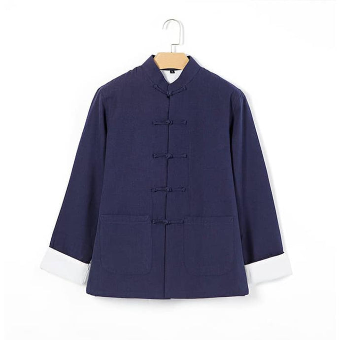 navy blue lined tang suit jacket