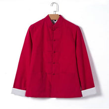 Load image into Gallery viewer, wine red lined tang suit jacket
